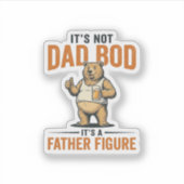 おもしろいお父さんの体型の父親像のクマのビールのTシャツ_1 シール (正面)