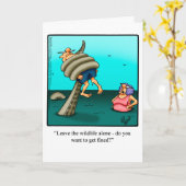 おもしろいお盆/休暇ユーモアのグリーティングカード カード (黄色い花)