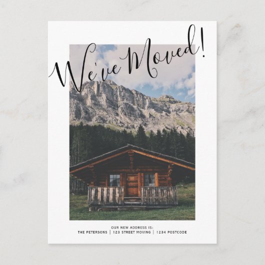 おもしろいお知らせの移動 案内ポストカード (正面)