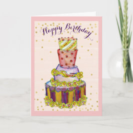 おもしろいお誕生日ケーキカード カード