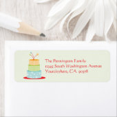 おもしろいお誕生日ケーキ差出人住所封筒ラベル ラベル (インサイチュ)