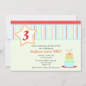 おもしろいお誕生日ケーキ誕生日招待状 招待状 (正面)