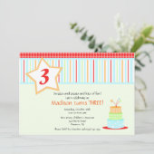 おもしろいお誕生日ケーキ誕生日招待状 招待状 (スタンド正面)