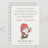 おもしろいお金の豊富なサンタ・クリスマス シーズンカード (正面/裏面)