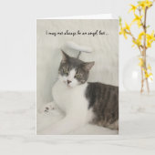 おもしろいかかわいい天使 カード (黄色い花)