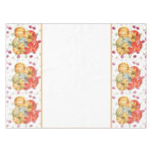 おもしろいかぼちゃとリンゴ秋シーズンホワイト テーブルクロス (正面(横))