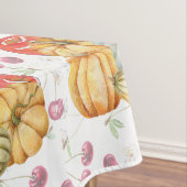 おもしろいかぼちゃとリンゴ秋シーズンホワイト テーブルクロス (インサイチュ)