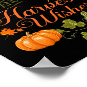 おもしろいかぼちゃのキスと収穫願い男性の女性よ ポスター (角)