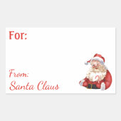 おもしろいからサンタクロース名前をカスタムするギフト長方形 長方形シール (正面)
