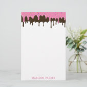 おもしろいかわいいアイスクリームドリップパーソナル文房具紙 便箋 (スタンド正面)