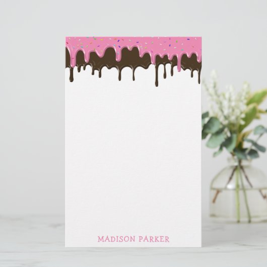おもしろいかわいいアイスクリームドリップパーソナル文房具紙 便箋 (スタンド正面)