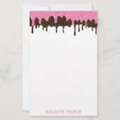 おもしろいかわいいアイスクリームドリップパーソナル文房具紙 便箋 (正面)