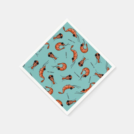 おもしろいかわいいエビのシーフードカクテルナプキン スタンダードカクテルナプキン (角)