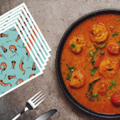 おもしろいかわいいエビのシーフードカクテルナプキン スタンダードカクテルナプキン