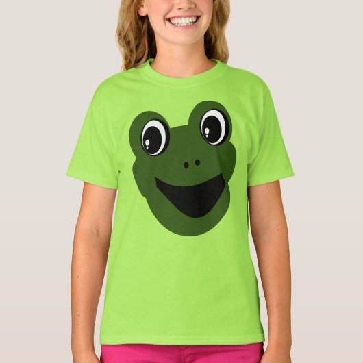 おもしろいかわいいカエル顔簡単ハロウィーンの衣装Tシャツ Tシャツ (正面)