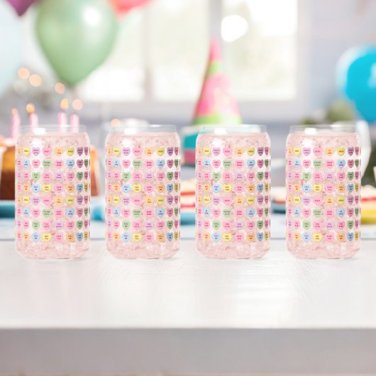 おもしろいかわいいカスタム文字会話ハート ガラス缶 (インサイチュ (バースデー))