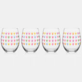 おもしろいかわいいカスタム文字会話ハート ステムなしワイングラス (正面)