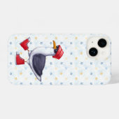 おもしろいかわいいカモメ鳥レッドブーツハットビーチ iPhoneケース (裏面横)