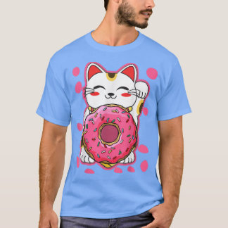 おもしろいかわいいキャットドヌア日本のニメ女子 Tシャツ