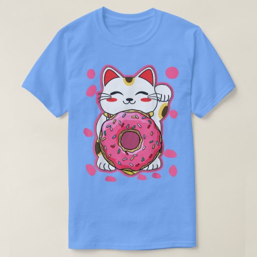 おもしろいかわいいキャットドヌア日本のニメ女子 Tシャツ (デザイン正面)