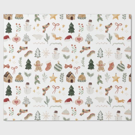 おもしろいかわいいクリスマスの水の色のアクセントの贈り物 ラッピングペーパー (フラット)