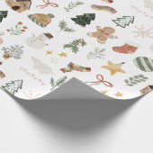 おもしろいかわいいクリスマスの水の色のアクセントの贈り物 ラッピングペーパー (角)