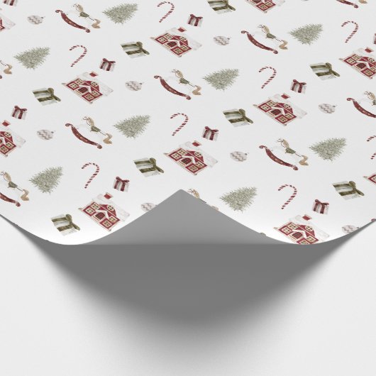 おもしろいかわいいクリスマスの水色アクセント2ギフト ラッピングペーパー (角)