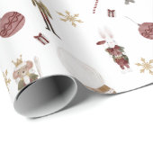 おもしろいかわいいクリスマスの水色アクセント3ギフト ラッピングペーパー (ロールコーナー)