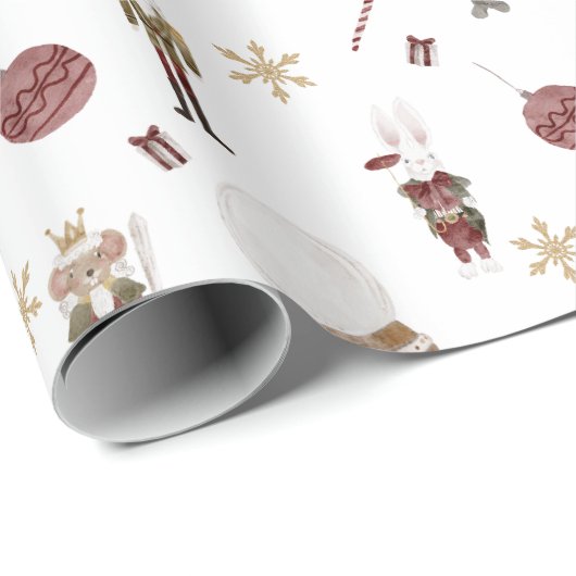 おもしろいかわいいクリスマスの水色アクセント3ギフト ラッピングペーパー (ロールコーナー)