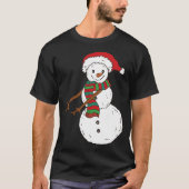おもしろいかわいいクリスマス雪だるまTシャツ Tシャツ (正面)