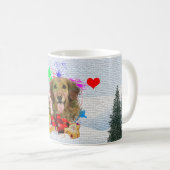 おもしろいかわいいゴールデンレトリバー犬のクリスマス コーヒーマグカップ (正面右)