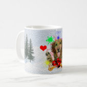 おもしろいかわいいゴールデンレトリバー犬のクリスマス コーヒーマグカップ (正面左)