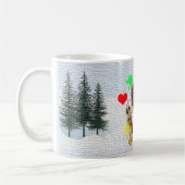 おもしろいかわいいゴールデンレトリバー犬のクリスマス コーヒーマグカップ (左)