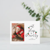 おもしろいかわいいスクリプトクリスマスツリー写真クリスマス シーズンポストカード (スタンド正面)