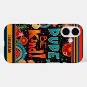 おもしろいかわいいトレンディーモダンドゥードベグリー名前をカスタムする Case-Mate iPhoneケース (裏面 (横))