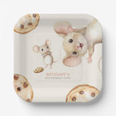 おもしろいかわいいネズミクッキーAny Age Birthday Party ペーパープレート (正面)
