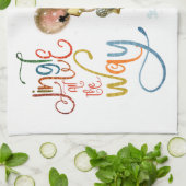 おもしろいかわいいネズミズライジンルオールザウェイグリッター キッチンタオル (折り畳み)