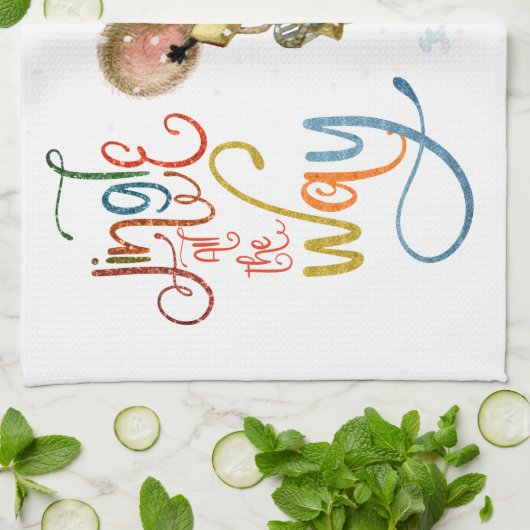 おもしろいかわいいネズミズライジンルオールザウェイグリッター キッチンタオル (折り畳み)