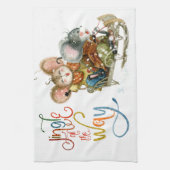 おもしろいかわいいネズミズライジンルオールザウェイグリッター キッチンタオル (縦)