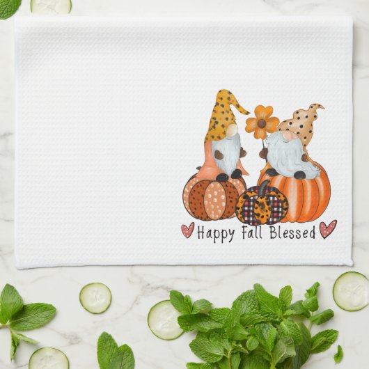 おもしろいかわいいハッピー秋賛美格言 キッチンタオル (折り畳み)