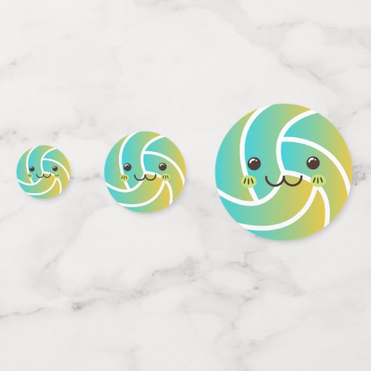 おもしろいかわいいバレーボールグラディエントかわいいパーティー コンフェッティ (裏面)