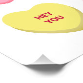 おもしろいかわいいパステルカスタム会話ハート ポスター (コーナー)