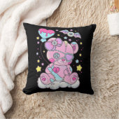 おもしろいかわいいパステルゴシックかわいい不気味な熊アニメジャパ クッション (ブランケット)