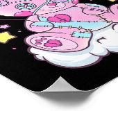 おもしろいかわいいパステルゴシックかわいい不気味な熊アニメジャパ ポスター (角)