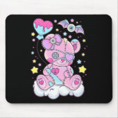 おもしろいかわいいパステルゴシックかわいい不気味な熊アニメジャパ マウスパッド (正面)