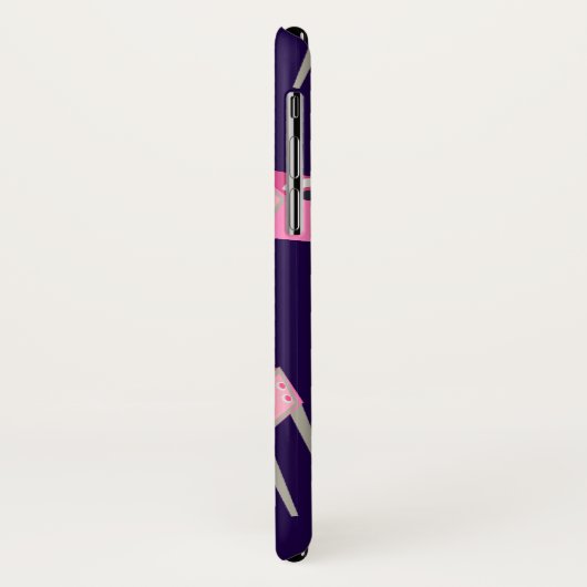 おもしろいかわいいピンクレトロレコードプレーヤーパターン Case-Mate iPhoneケース (裏面/左)