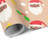 おもしろいかわいいフェスティバルサンタクロース ラッピングペーパー (ロールコーナー)