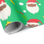 おもしろいかわいいフェスティバルサンタクロース ラッピングペーパー (ロールコーナー)