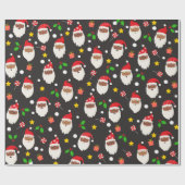 おもしろいかわいいフェスティバルサンタクロース ラッピングペーパー (フラット)