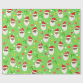 おもしろいかわいいフェスティバルサンタクロース ラッピングペーパー (フラット)